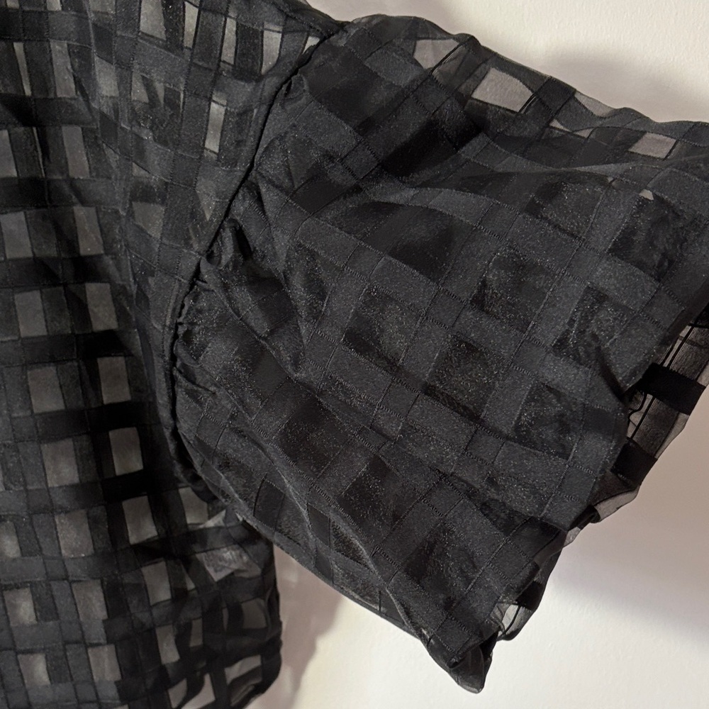 Source Unknown Black Grid Blouse - image 2